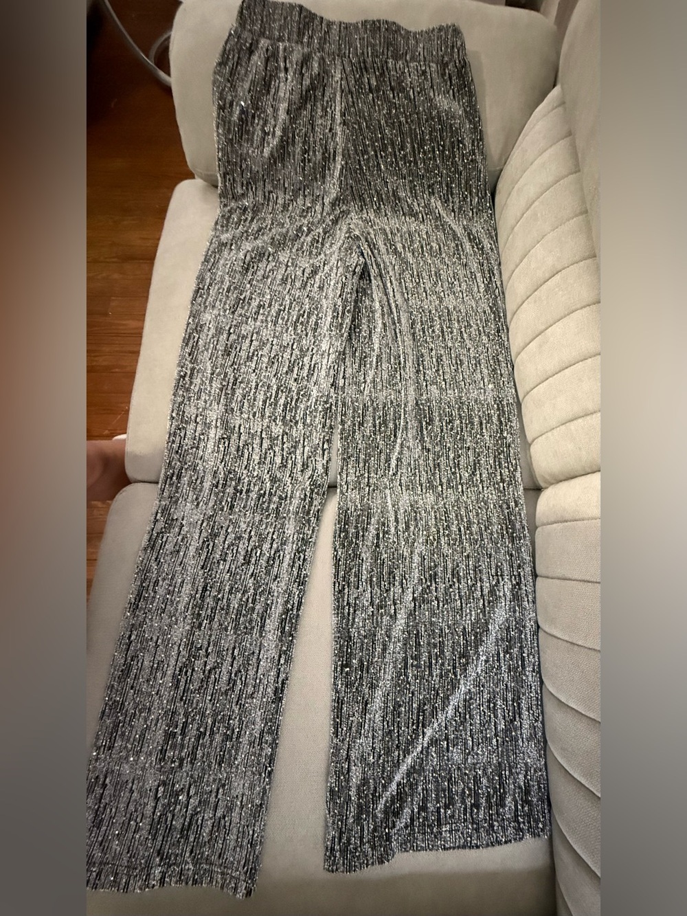 LULUMARI Sparkle Glitter Wide Leg Palazzo Pants Size M